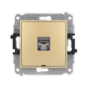 Icon Mechanizm Gniazda Komputerowego Pojedynczego 1Xrj45, Kat. 5E, Ekranowane, 8-Stykowy, Bez Pola Opisowego Złoty 29Igkbo-1E
