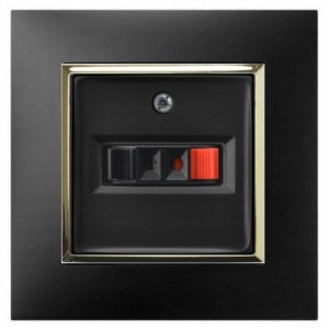 Gniazdo Głośnikowe Pojedyncze Czarny Złoty Ospel Aria