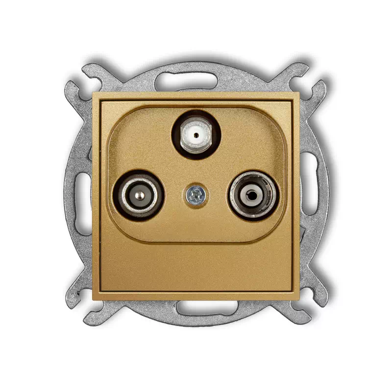 Icon Mechanizm Gniazda Abonenckiego Rtv-Sat Przelotowego 10Db Złoty 29Igsp
