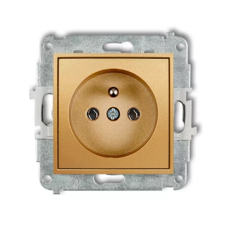 Icon Mechanizm Gniazda Pojedynczego Z Uziemieniem 2P+Z (Bez Przesłon Torów Prądowych) Złoty 29Igp-1Z