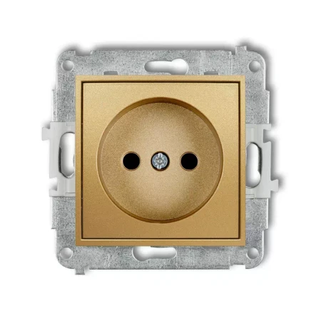 Icon Mechanizm Gniazda Pojedynczego Bez Uziemienia 2P (Przesłony Torów Prądowych) Złoty 29Igp-1P