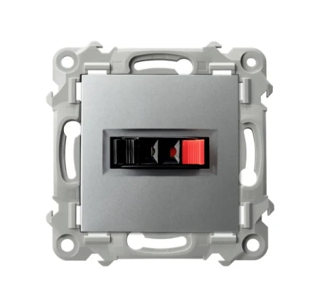 Ospel Szafir Gniazdo Głośnikowe Pojedyncze Kolor Srebrny