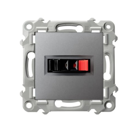 Ospel Szafir Gniazdo Głośnikowe Pojedyncze Szary Mat