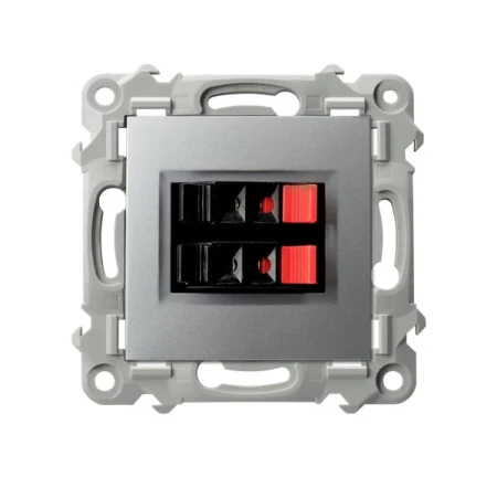 Ospel Szafir Gniazdo Głośnikowe Podwójne Kolor Srebrny