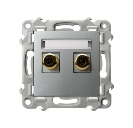 Ospel Szafir Gniazdo Głośnikowe Pojedyncze Kolor Srebrny