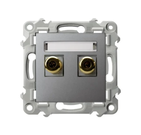 Ospel Szafir Gniazdo Głośnikowe Pojedyncze Szary Mat