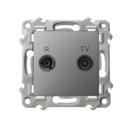 Ospel Szafir Gniazdo Rtv Przelotowe 14-Db Szary Mat