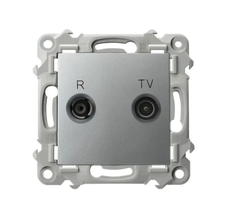 Ospel Szafir Gniazdo Rtv Przelotowe 16-Db Kolor Srebrny