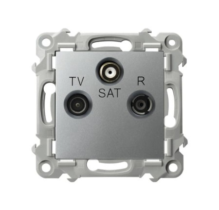 Ospel Szafir Gniazdo Rtv-Sat Końcowe Kolor Srebrny