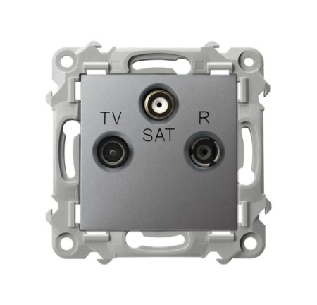 Ospel Szafir Gniazdo Rtv-Sat Przelotowe Szary Mat