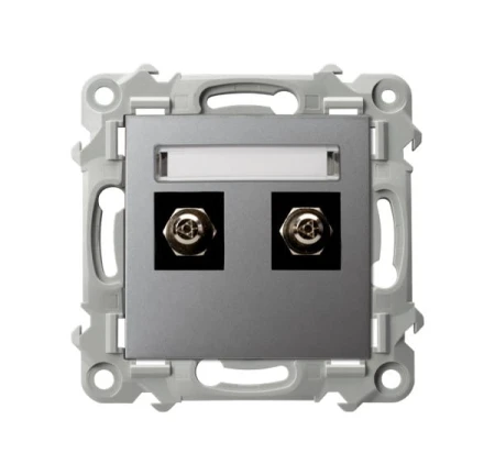 Ospel Szafir Gniazdo Ekwipotencjalne Podwójne Szary Mat