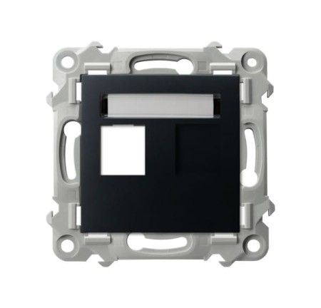 Ospel Szafir Obudowa Gniazda Pojedynczego Typu Keystone Prosta Czarny Metalik