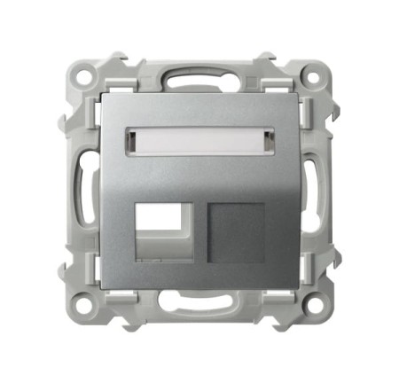 Ospel Szafir Obudowa Gniazda Pojedynczego Typu Keystone Skośna Kolor Srebrny