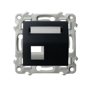 Ospel Szafir Obudowa Gniazda Pojedynczego Typu Keystone Skośna Czarny Metalik