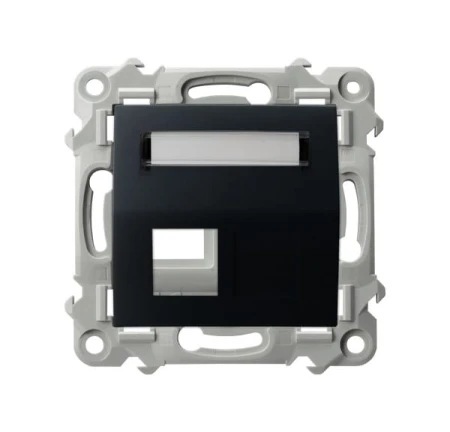 Ospel Szafir Obudowa Gniazda Pojedynczego Typu Keystone Skośna Czarny Metalik