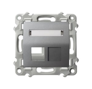 Ospel Szafir Obudowa Gniazda Pojedynczego Typu Keystone Skośna Szary Mat