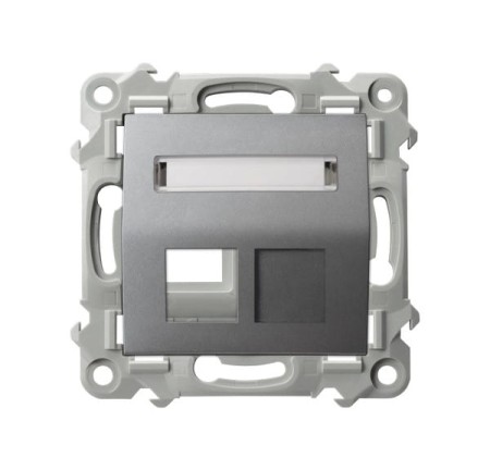 Ospel Szafir Obudowa Gniazda Pojedynczego Typu Keystone Skośna Szary Mat
