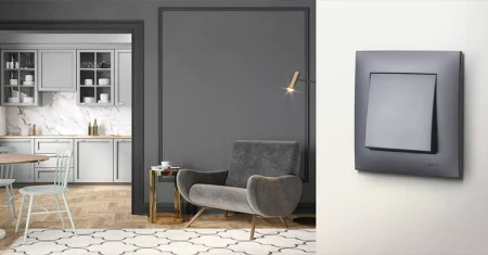 Ospel Szafir Gniazdo Komputerowe Podwójne, Kat. 5E Mmc Szary Mat