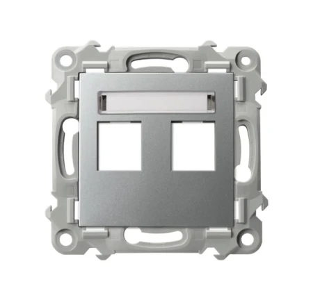 Ospel Szafir Obudowa Gniazda Podwójnego Typu Keystone Prosta Kolor Srebrny