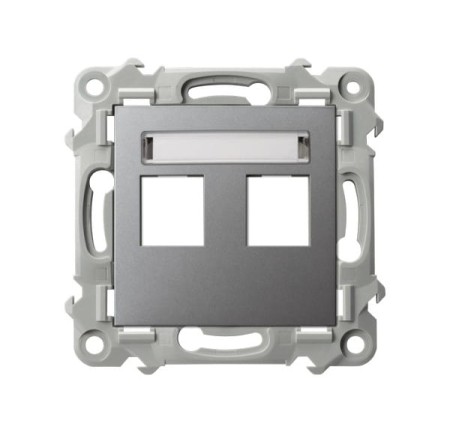 Ospel Szafir Obudowa Gniazda Podwójnego Typu Keystone Prosta Szary Mat