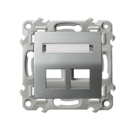 Ospel Szafir Obudowa Gniazda Podwójnego Typu Keystone Skośna Kolor Srebrny