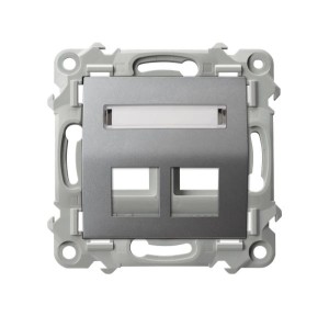 Ospel Szafir Obudowa Gniazda Podwójnego Typu Keystone Skośna Szary Mat