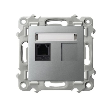 Ospel Szafir Gniazdo Telefoniczne Pojedyncze Kolor Srebrny