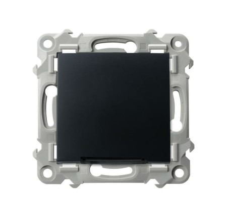 Ospel Szafir Łącznik Jednobiegunowy Z Podświetleniem Niebieskim Czarny Metalik