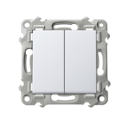 Ospel Szafir Włącznik Podwójny Świecznikowy Biały
