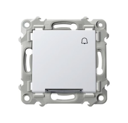 Ospel Szafir Włącznik Zwierny Dzwonkowy Z Podświetleniem Białym Biały