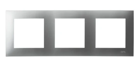 Ospel Szafir Ramka Potrójna Do Włączników I Gniazd Kolor Srebrny