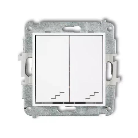 Icon Mechanizm Łącznika Podwójnego Schodowego Biały Mat 25Iwp-33