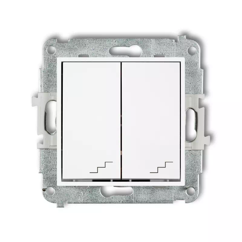 Icon Mechanizm Łącznika Podwójnego Schodowego Biały Mat 25Iwp-33