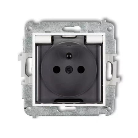Icon Mechanizm Gniazda Bryzgoszczelnego Z Uziemieniem 2P+Z (Klapka Dymna, Przesłony Torów Prądowych) Biały Mat 25Igpb-1Zdp