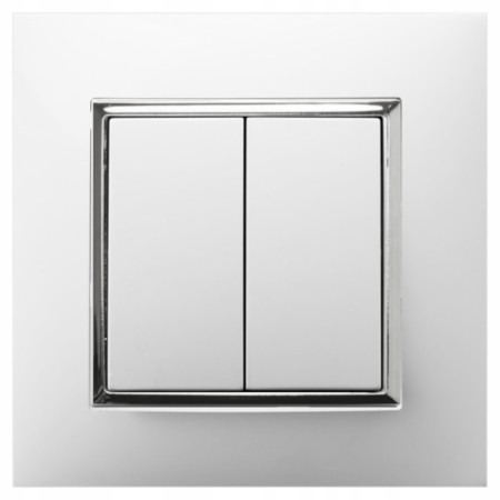 Włącznik Schodowy Podwójny Ospel Aria Biały Srebro