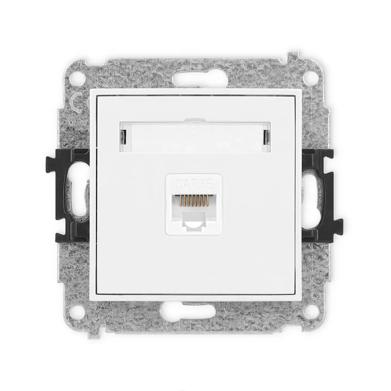 Icon Mechanizm Gniazda Komputerowego Pojedynczego 1Xrj45, Kat. 5E, 8-Stykowy Biały Mat 25Igk-1