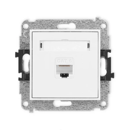 Icon Mechanizm Gniazda Komputerowego Pojedynczego 1Xrj45, Kat. 6, 8-Stykowy Biały Mat 25Igk-3