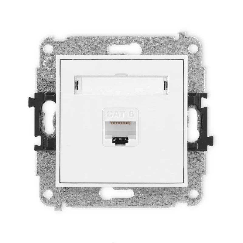Icon Mechanizm Gniazda Komputerowego Pojedynczego 1Xrj45, Kat. 6, 8-Stykowy Biały Mat 25Igk-3