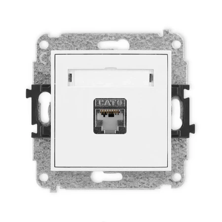 Icon Mechanizm Gniazda Komputerowego Pojedynczego 1Xrj45, Kat. 6, Ekranowane, 8-Stykowy Biały Mat 25Igk-5