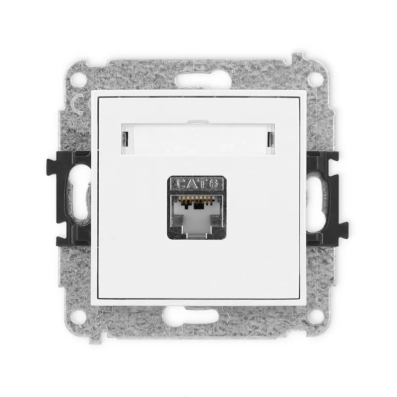 Icon Mechanizm Gniazda Komputerowego Pojedynczego 1Xrj45, Kat. 6, Ekranowane, 8-Stykowy Biały Mat 25Igk-5