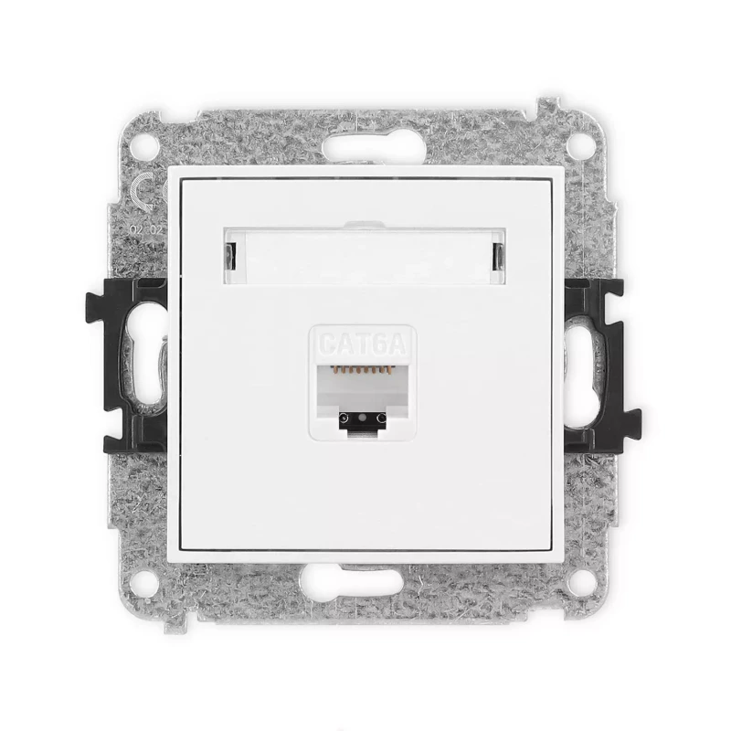 Icon Mechanizm Gniazda Komputerowego Pojedynczego 1Xrj45, Kat. 6A, 8-Stykowy Biały Mat 25Igk-7