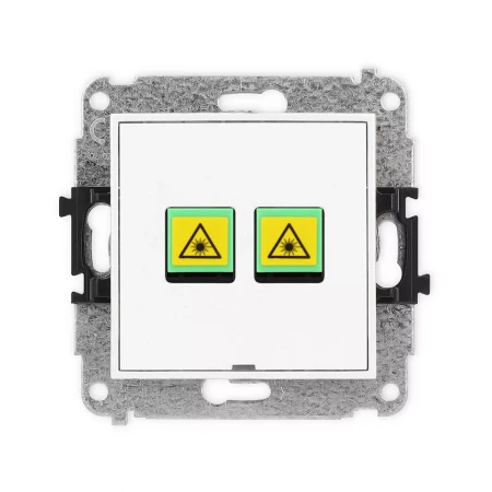 Icon Mechanizm Gniazda Światłowodowego/Optycznego Podwójnego, Bez Pola Opisowego Biały Mat 25Igopbo-2