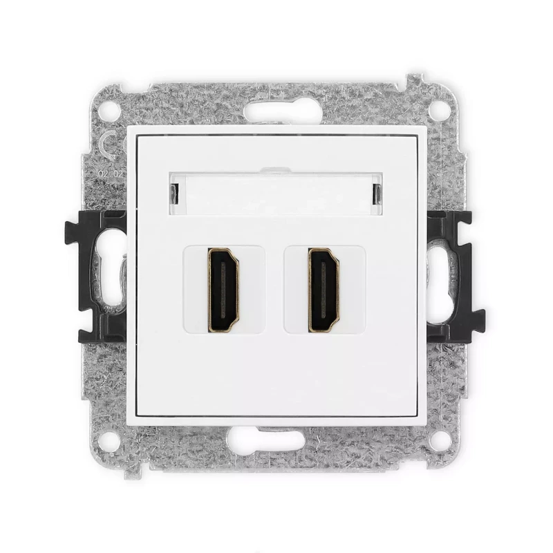 Icon Mechanizm Gniazda Podwójnego Hdmi 2.0 Biały Mat 25Ihdmi-4