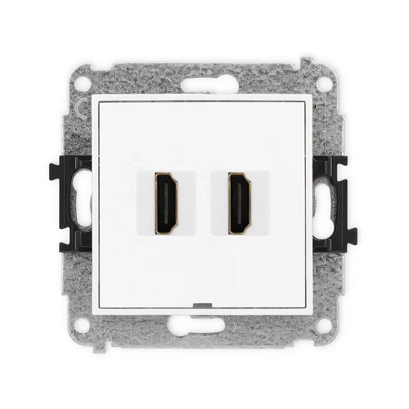 Icon Mechanizm Gniazda Podwójnego Hdmi 2.0, Bez Pola Opisowego Biały Mat 25Ihdmibo-4