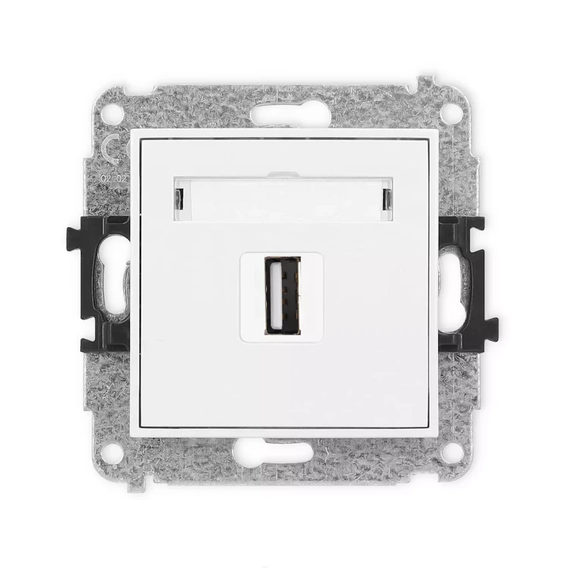 Icon Mechanizm Gniazda Pojedynczego Usb A-A 2.0 Biały Mat 25Igusb-1