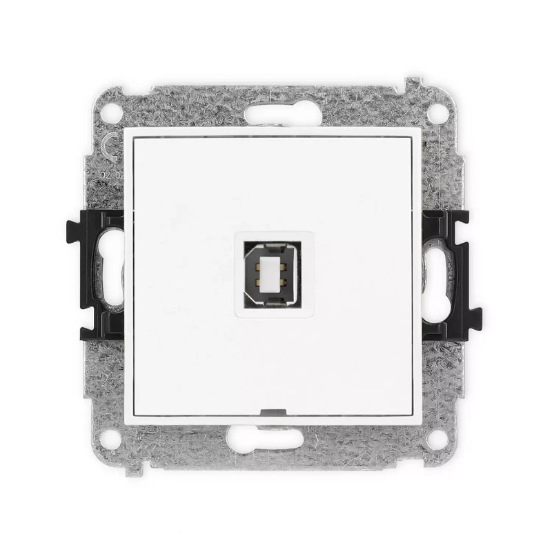 Icon Mechanizm Gniazda Pojedynczego Usb A-B 2.0, Bez Pola Opisowego Biały Mat 25Igusbbo-3