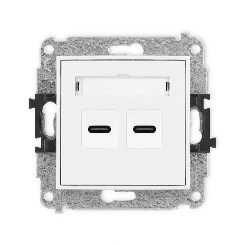 Icon Mechanizm Gniazda Podwójnego 2Xusb C-C Biały Mat 25Igusb-8