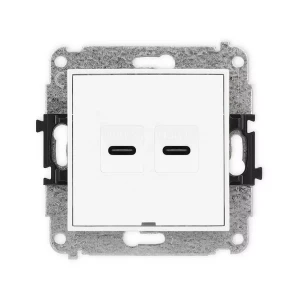 Icon Mechanizm Gniazda Podwójnego 2Xusb C-C, Bez Pola Opisowego Biały Mat 25Igusbbo-8