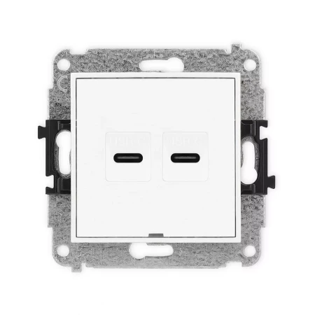 Icon Mechanizm Gniazda Podwójnego 2Xusb C-C, Bez Pola Opisowego Biały Mat 25Igusbbo-8