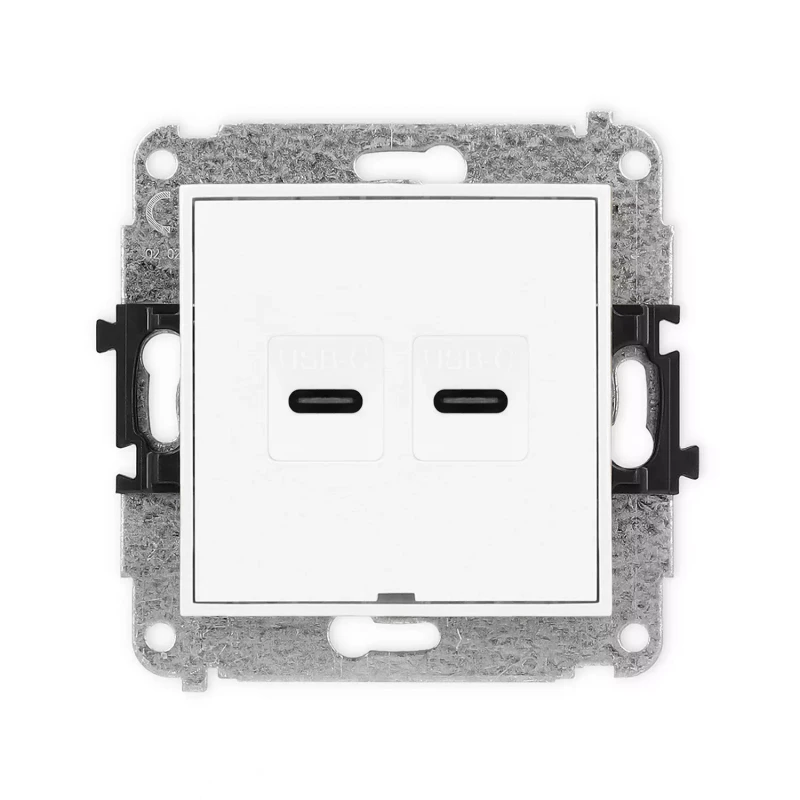 Icon Mechanizm Gniazda Podwójnego 2Xusb C-C, Bez Pola Opisowego Biały Mat 25Igusbbo-8
